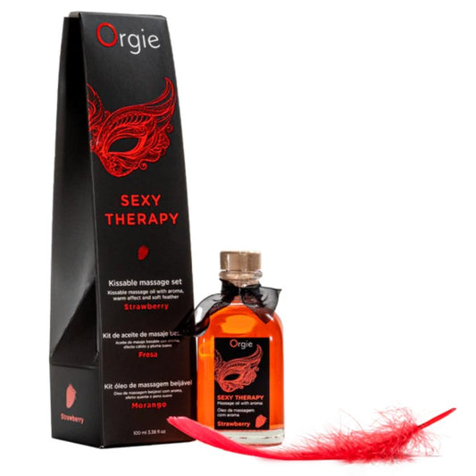 Orgie Sexy Therapy Strawberry Warming Massage Oil 100ml - ClubX Australia