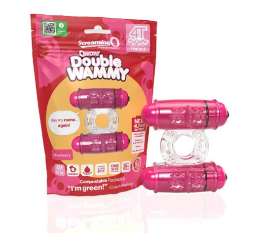 Screaming O 4T Double Wammy - Strawberry Cock Ring Screaming O