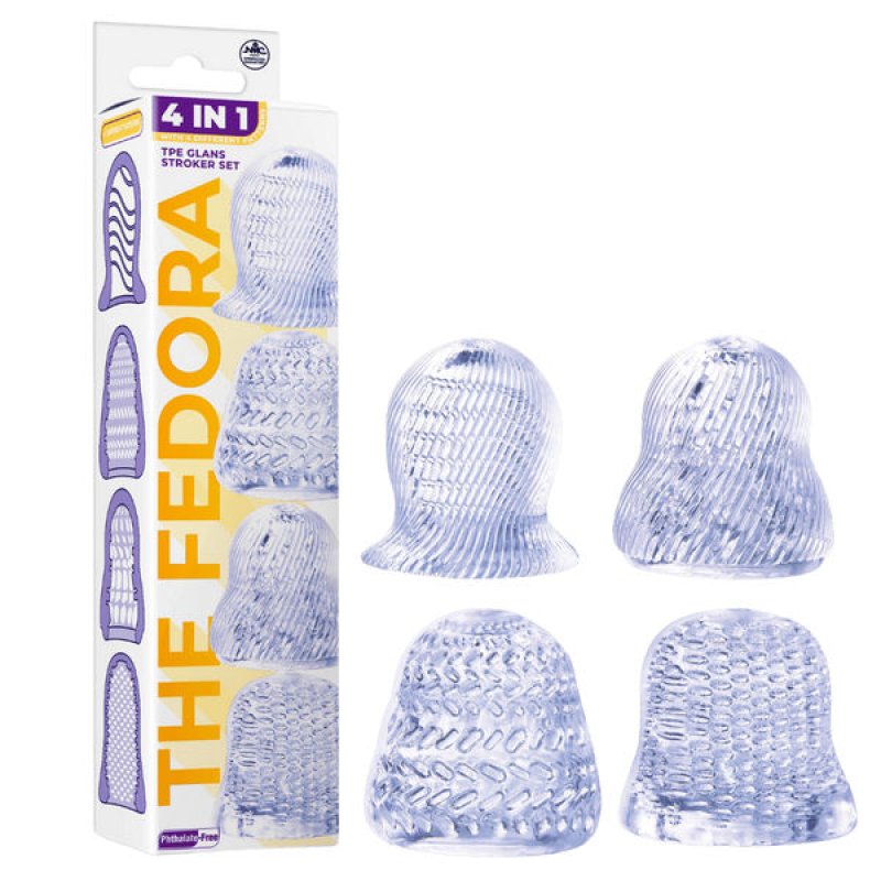 Excellent Power The Fedora 4 set masturbator sleeves with cock ring Transparent - ClubX Australia
