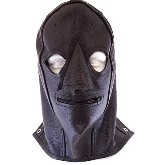 Rouge leather Zip Mask Black Bondage Gear Rouge