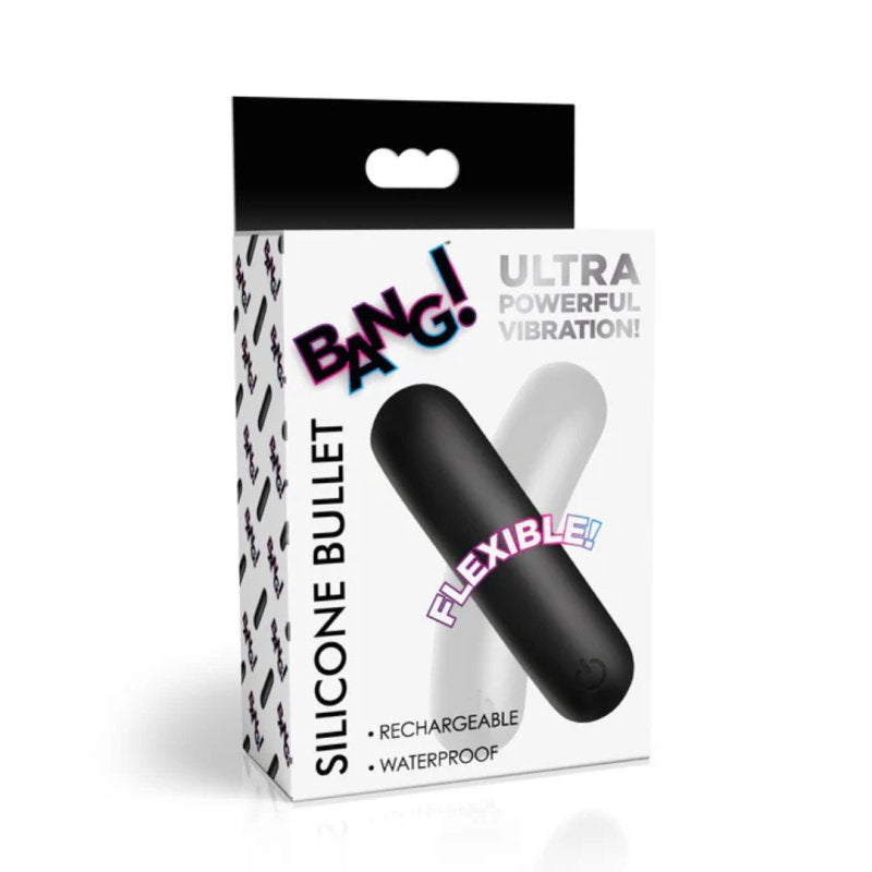 Bang! flexible silicone bullet vibrator black - ClubX Australia