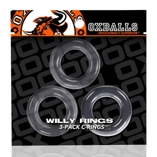Oxballs Willy Rings 3-pack stretchy cockrings Clear OXBalls
