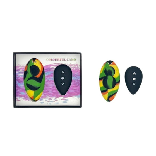 Colourful Camo Remote Control Panty Vibe Yellow Colourful Camo