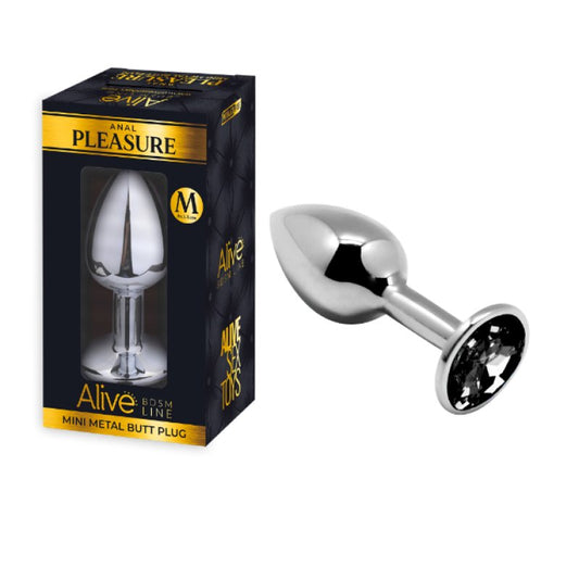 Alive Mini Metal Butt Plug Anal Pleasure M Black Adrien Lastic