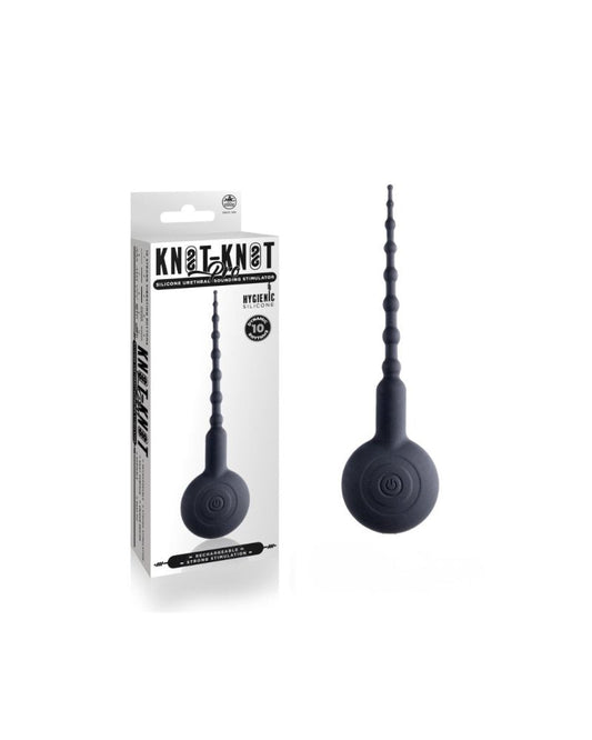 Excellent Power Knot-Knot Pro Silicone Vibrating Urethral Plug Black Bondage Gear (646942) Excellent Power