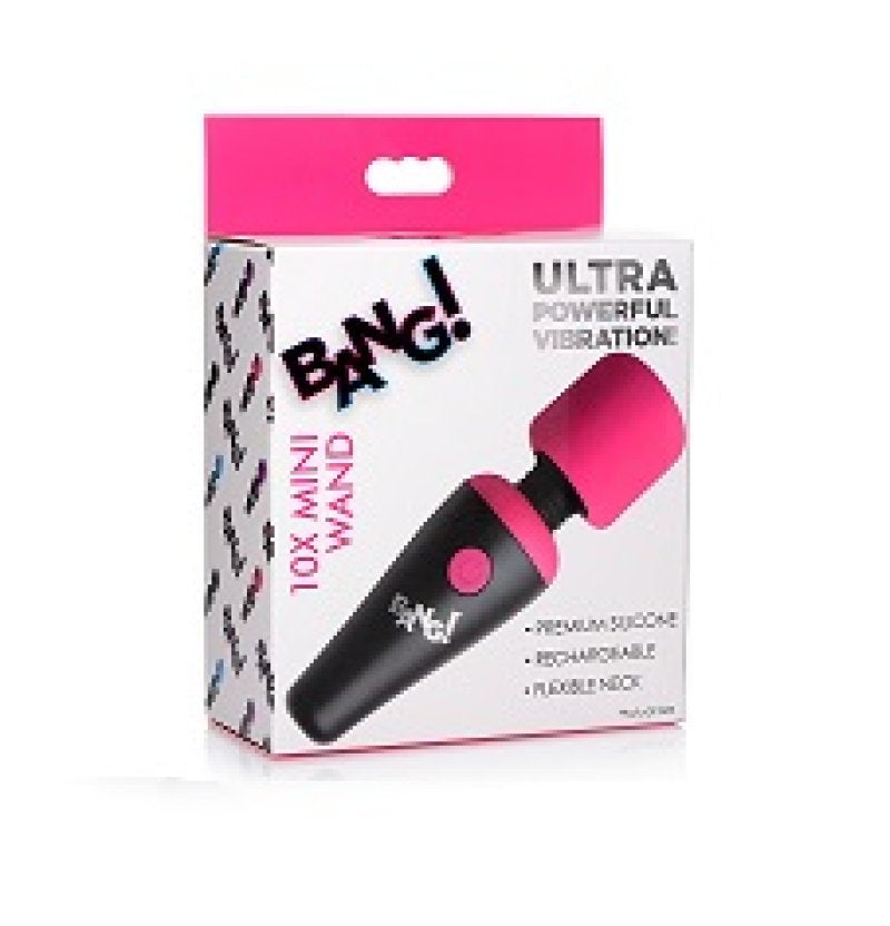 Bang 10X vibrating mini silicone wand Pink - ClubX Australia