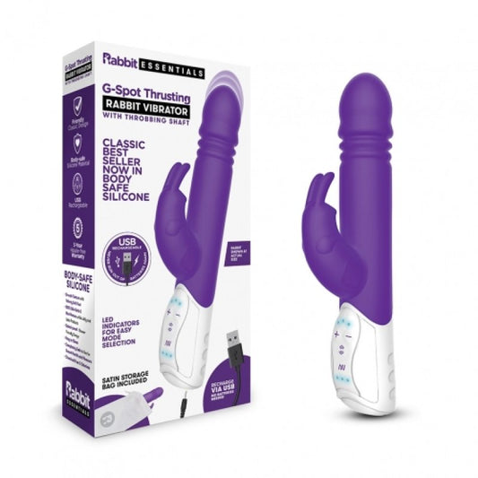 Rabbit Essentials Rechargeable G-Spot Thrusting Rabbit - Purple Electric Eel, Inc