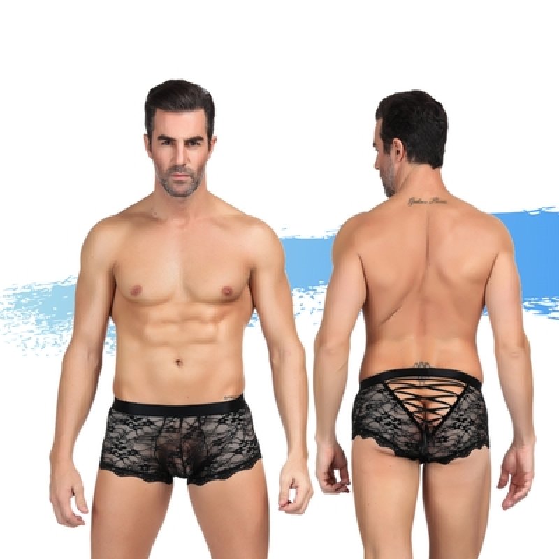 Ashella Lingerie Mica Lace Boxer Brief Black L/XL Ashella Lingerie