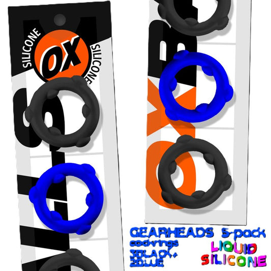 Oxballs Gearheads 5-pack spinner rings Blue/black OXBalls