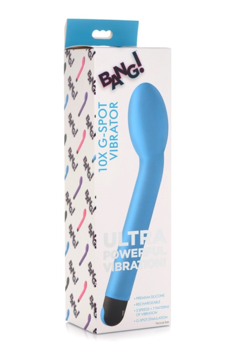 Bang 10X G-spot rechargeable vibrator Blue - ClubX Australia