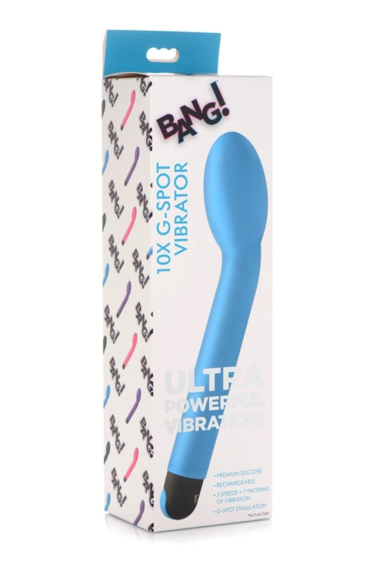XR Brands Bang! 10X G-Spot Rechargeable Vibrator - Blue XR Brands