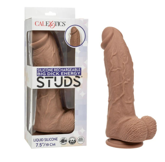 Calexotics Silicone Rechargeable Big Dick Energy Studs® - Brown Dildo Calexotics