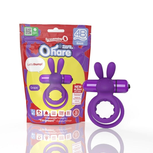 Screaming O 4B Ohare Grape rabbit-style vibrating cock ring - ClubX Australia