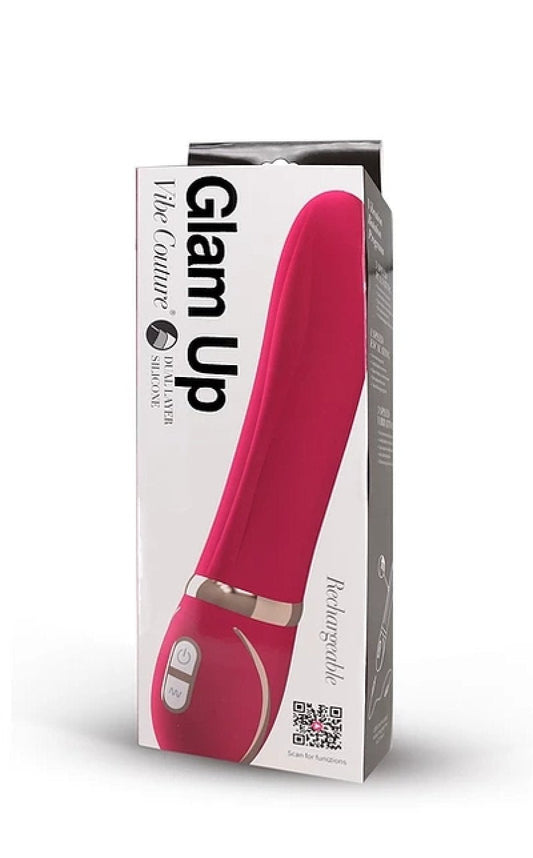 Vibe Couture Glam Up Pink dual layer silicone rabbit vibrator - ClubX Australia