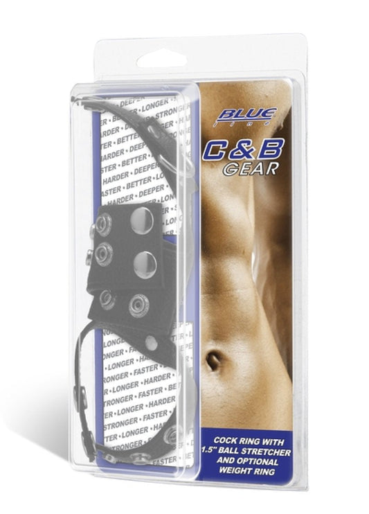 Blue Line Cock Ring With 1.5" Ball Stretcher And Optional Weight Ring Electric Eel, Inc