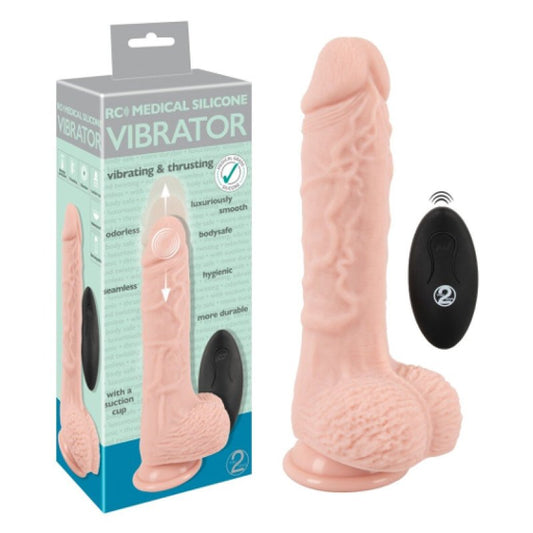 You2Toys Medical silicone RC - 8.25" Vibrator - Flesh Dildo Orion