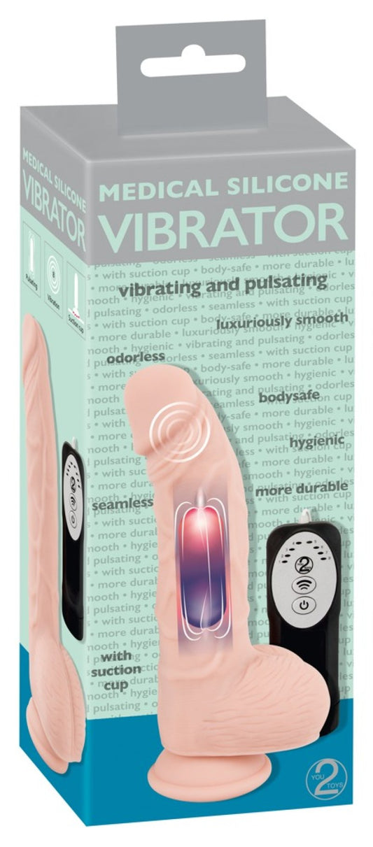 You2Toys Medical Silicone Pulsating Vibrator Flesh - ClubX Australia
