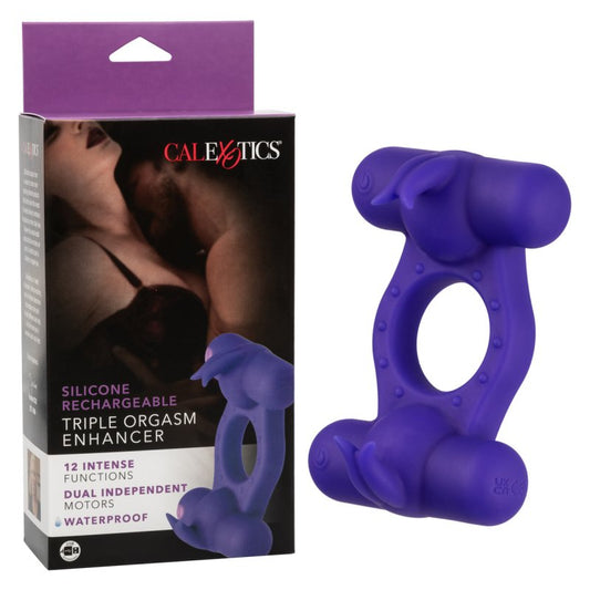 Calexotics Silicone Rechargeable Triple Orgasm Enhancer Cock Ring Calexotics