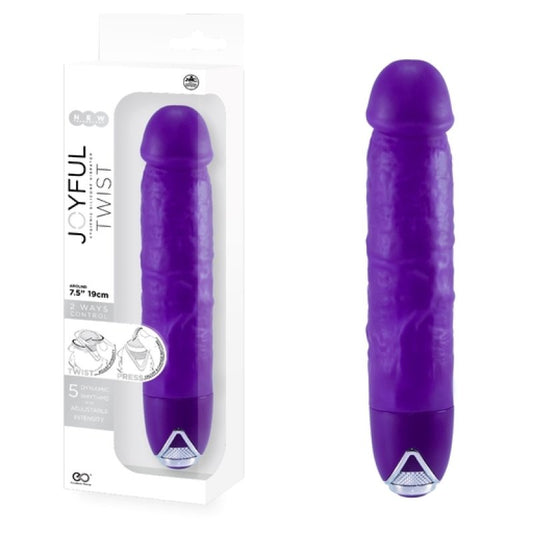 Excellent Power Joyful Twist Silicone Vibrator Purple - ClubX Australia