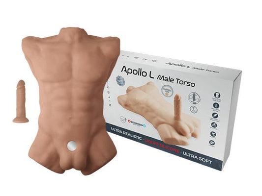 Silexd Apollo L liquid silicone torso masturbator caramel - ClubX Australia