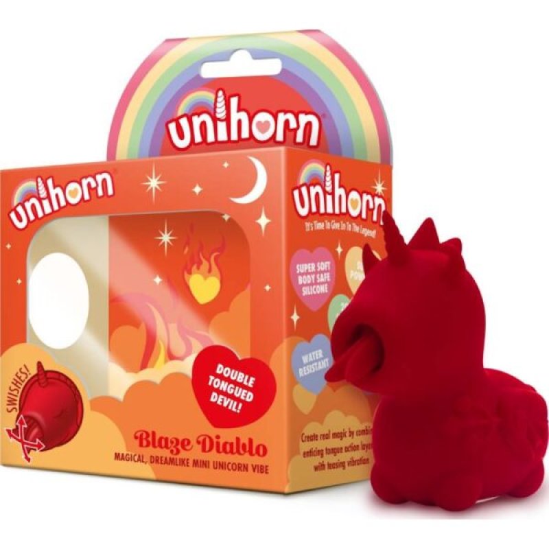 Unihorn - Blaze Diablo - Red USB Rechargeable Forked Tongue Flicking Stimulator CreativeC