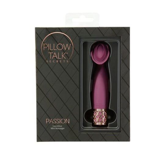 Pillow Talk Secrets Passion, Wine flower-shaped bristled vibrator - ClubX Australia