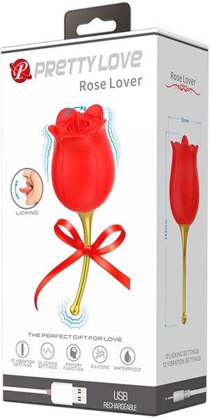 Rechargeable Rose Lover (red) + Free Clean Vibe  - Club X