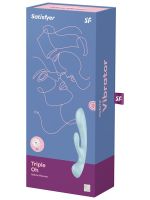 Satisfyer Triple Oh - Light Blue USB Rechargeable Rabbit Vibrator Satisfyer