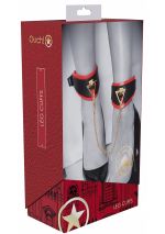 OUCH! Milan Collection - Leg Cuffs - Black/Red Restraints Shots Toys