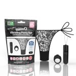 Vibrating Panty Set W/ Remote Ring 4T High Pitch Treble - Black Screaming O