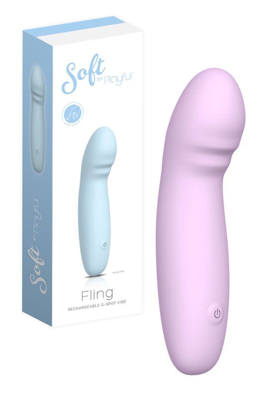 Soft by Playful Fling Rechargeable G-Spot Vibrator Purple  - Club X