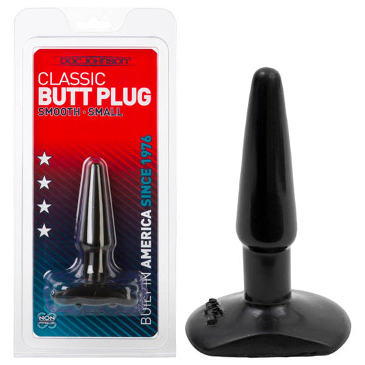 Classic Butt Plug Black 11.5 Cm (4.5'') Small Smooth  - Club X