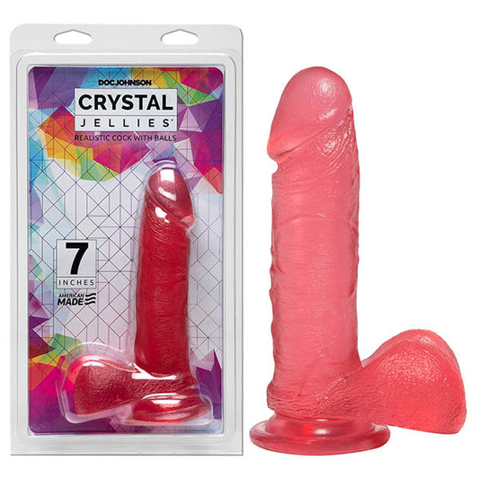 Crystal Jellies 7'' Realistic Cock With Balls  - Club X