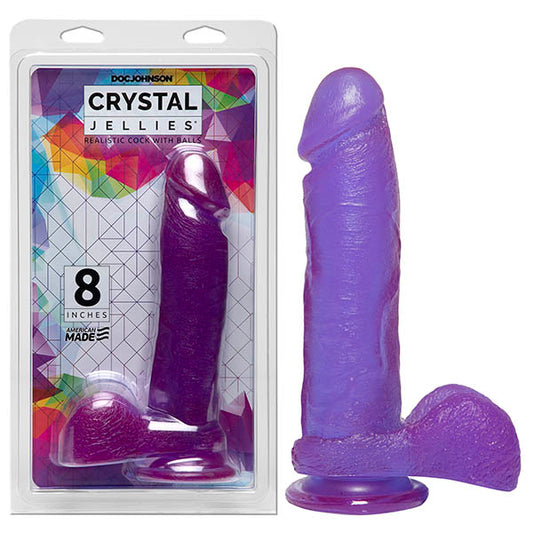 Crystal Jellies 8'' Realistic Cock With Balls  - Club X