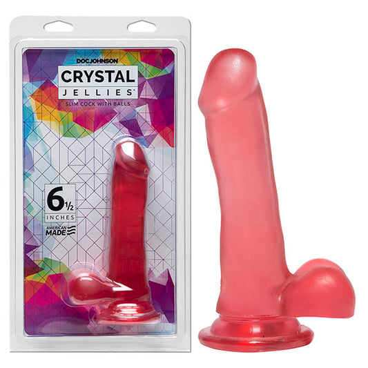 Crystal Jellies 6.5'' Slim Cock With Balls  - Club X
