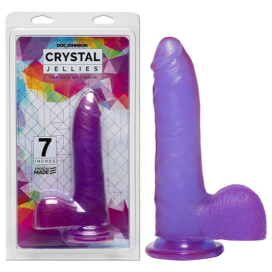 Crystal Jellies 7'' Slim Cock With Balls  - Club X