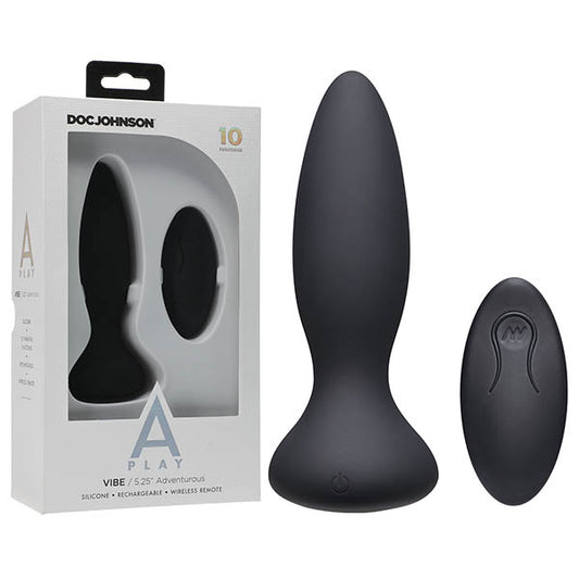 A-Play - Vibe - Adventurous - Rechargeable Silicone Anal Plug Black - Club X