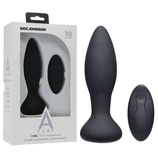 A-Play - Vibe - Experienced - Rechargeable Silicone Anal Plug Black - Club X