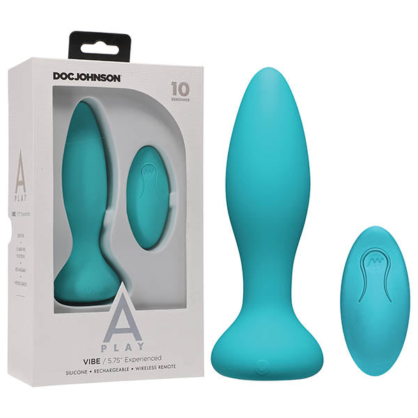 A-Play - Vibe - Experienced - Rechargeable Silicone Anal Plug Blue - Club X