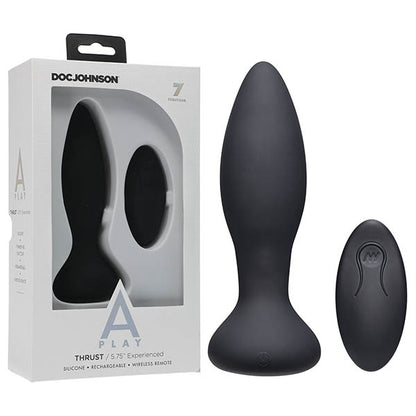 A-Play - Thrust - Experienced - Rechargeable Silicone Anal Plug Black - Club X
