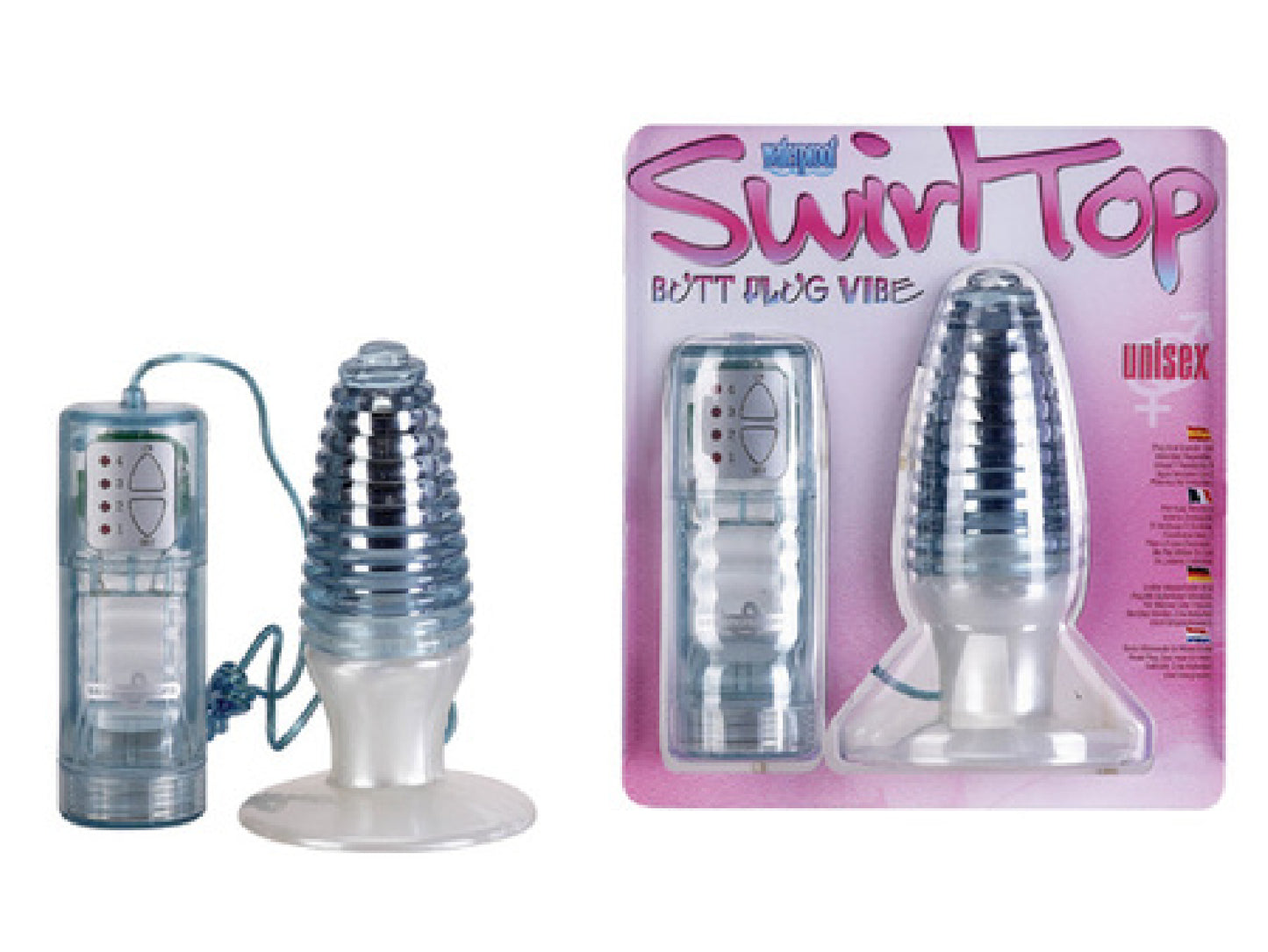 Swirl Top Butt Plug - Large Blue - Club X