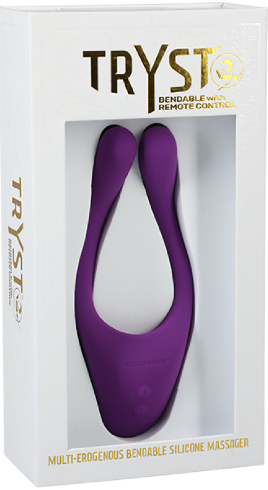 V2 Bendable Multi Erogenous Zone Massager With Remote Purple - Club X