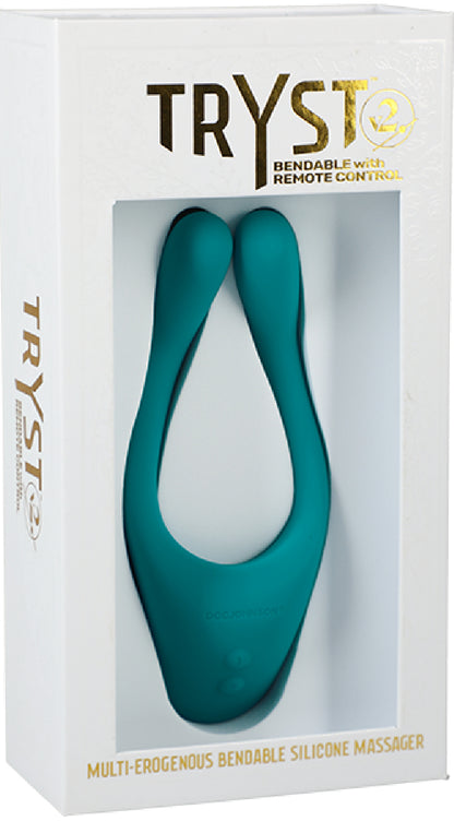 V2 Bendable Multi Erogenous Zone Massager With Remote Teal - Club X