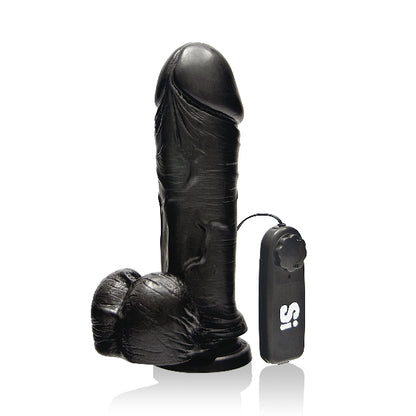 Thick Vibrating Cock w/ Balls and Suction 8in  - Club X
