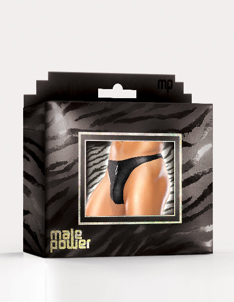 Male Power Zipper Thong Blk  - Club X