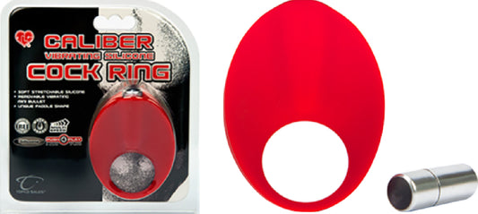 Caliber Vibrating Silicone Cock Ring (Red) Default Title - Club X