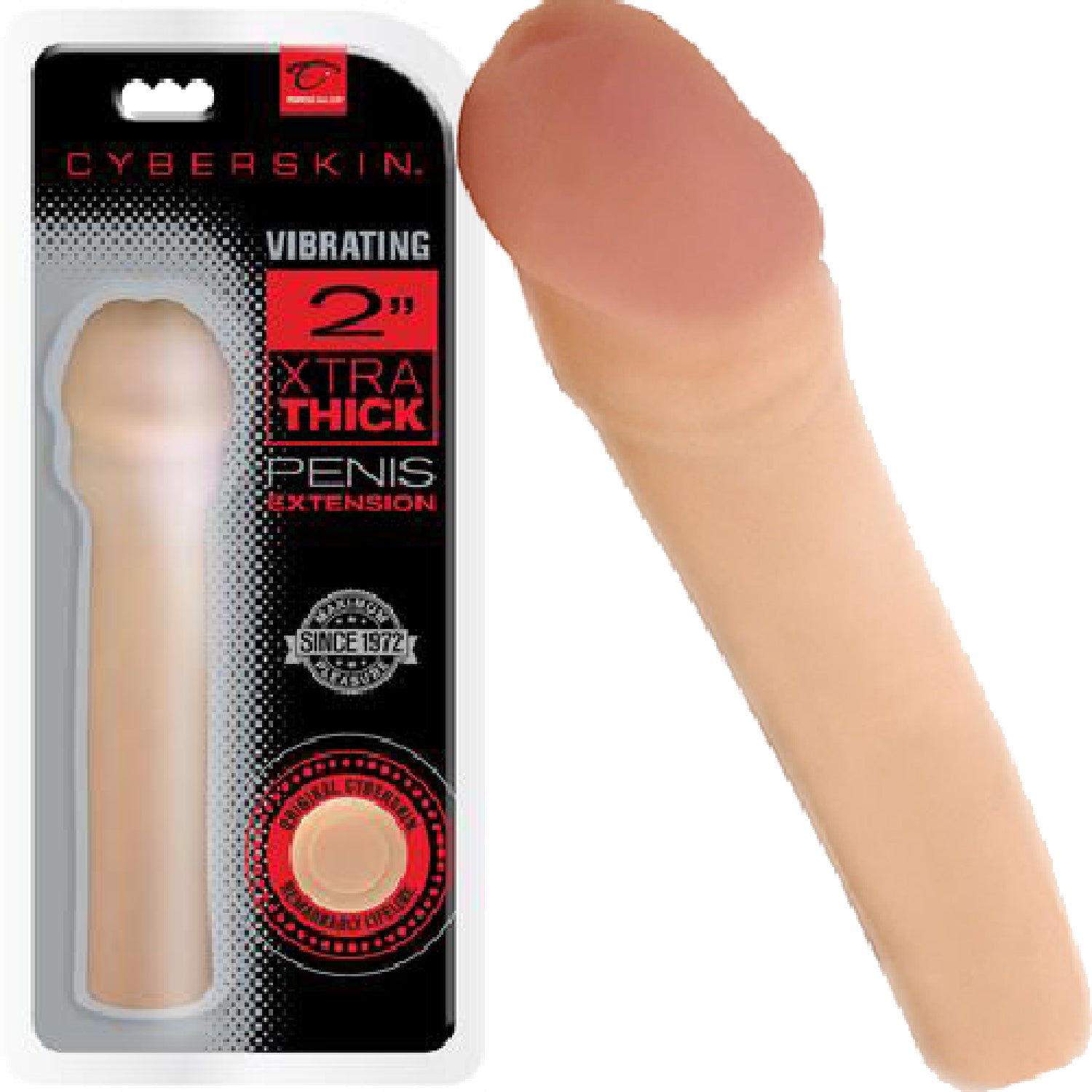 2" Xtra Thick Vibrating Transformer Penis Extension (Flesh) Default Title - Club X