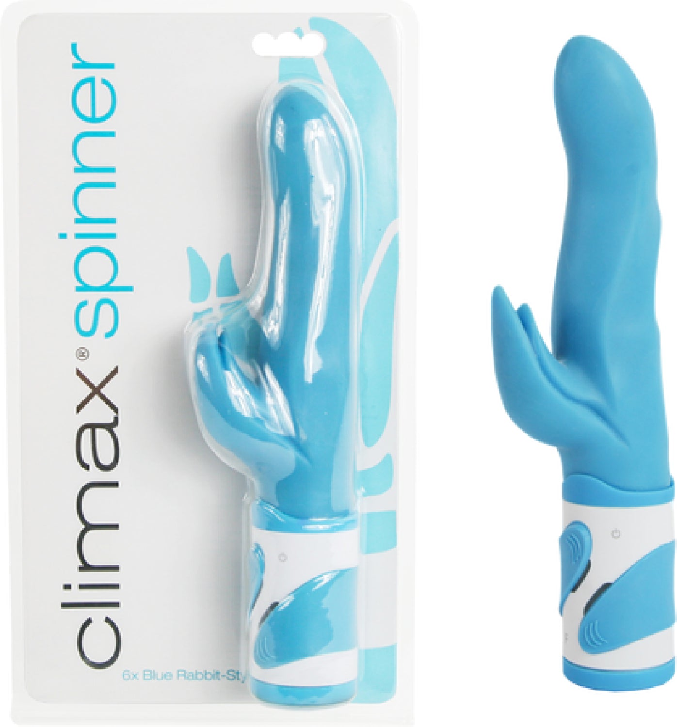 Spinner 6X Rabbit Style Vibrator Blue - Club X