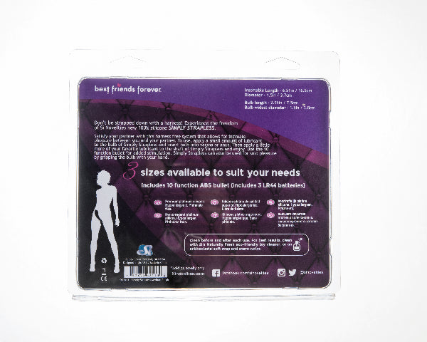 Strapless Strap On Vibrating Silicone M - Purple  - Club X