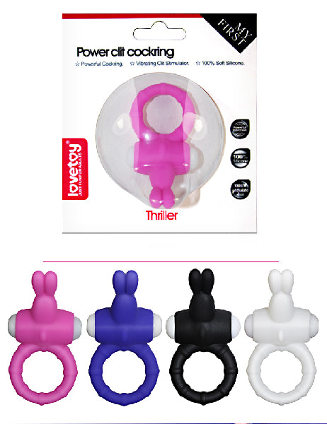 Power Clit Cockring Thriller White  - Club X
